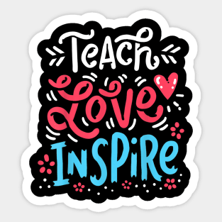 Teach Love Inspire Teacher School Pre K Kindergarten English Sticker